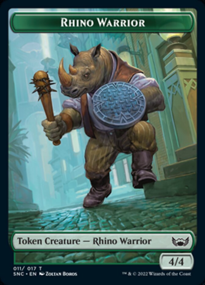 Treasure (016) // Rhino Warrior Double-Sided Token [Streets of New Capenna Tokens]