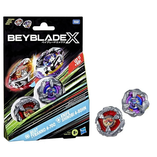 Beyblade X - Pack double - Gale Wyvern 5-80GB (type Endurance) / Tail Viper 3-80HN (type Défense)
