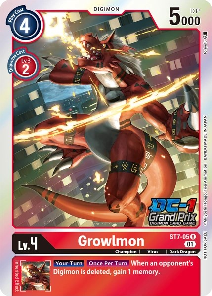 Growlmon [ST7-05] (DC-1 2022 Stamped) [Starter Deck: Gallantmon Promos]