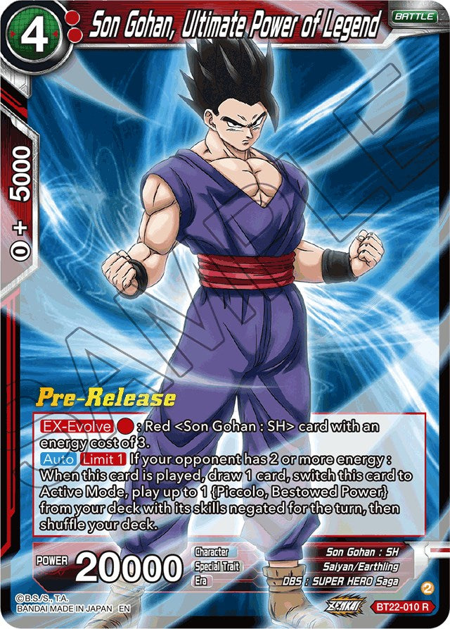 Son Gohan, Ultimate Power of Legend (BT22-010) [Critical Blow Prerelease Promos]