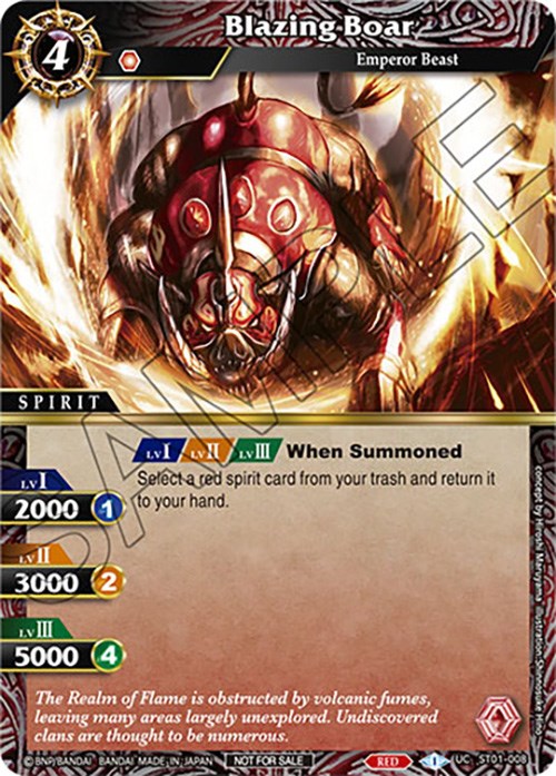 Blazing Boar (Sealed Event Promotion Pack) (ST01-008) [Battle Spirits Saga Promo Cards]