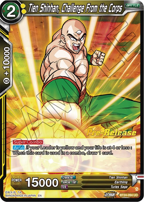 Tien Shinhan, Challenge From the Corps (BT24-094) [Beyond Generations Prerelease Promos]