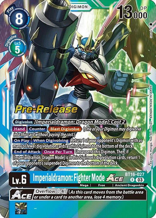 Imperialdramon: Fighter Mode Ace [BT16-027] [Beginning Observer Pre-Release Promos]