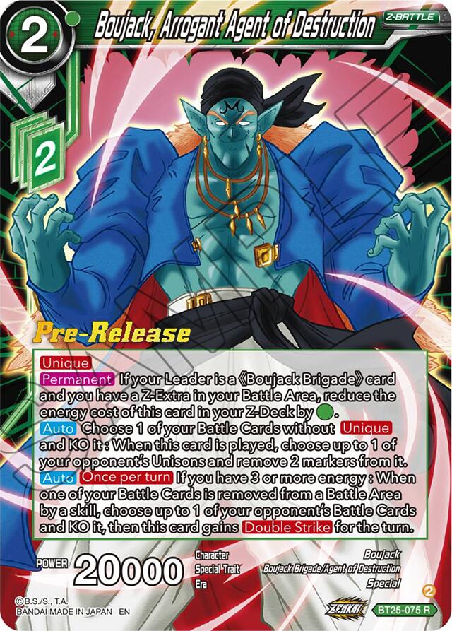 Boujack, Arrogant Agent of Destruction (BT25-075) [Legend of the Dragon Balls Prerelease Promos]