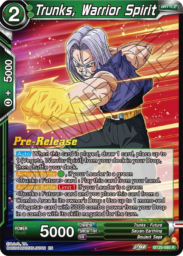 Trunks, Warrior Spirit (BT25-080) [Legend of the Dragon Balls Prerelease Promos]