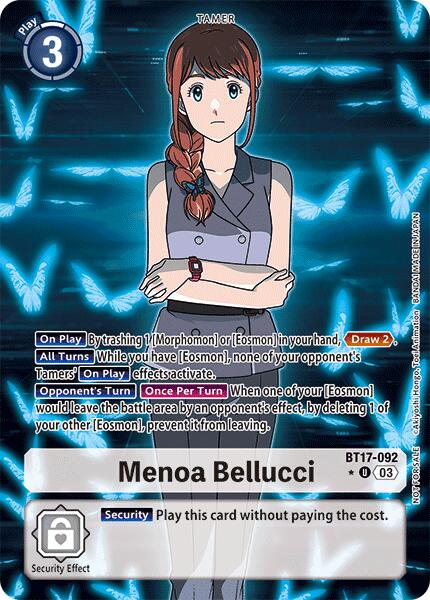 Menoa Bellucci [BT17-092] (Box Promotion Pack: Secret Crisis) [Secret Crisis]