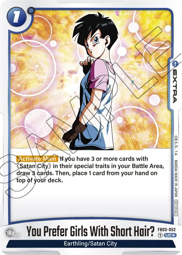 You Prefer Girls With Short Hair? (FB03-052) (Tournament Pack 03) [Fusion World Tournament Cards]