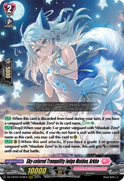 Sky-colored Tranquility Judge Maiden, Arkha (DZ-LBT01/018EN) [Start Up Trial Deck: Lyrical Monasterio]