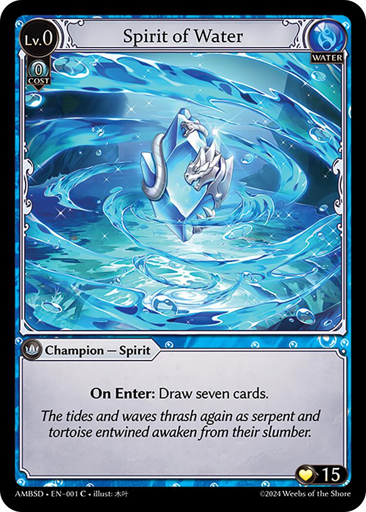 Spirit of Water (001) [Mortal Ambition Starter Decks]