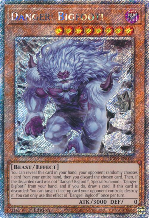 Danger! Bigfoot! (Alternate Art) (Platinum Secret Rare) [RA03-EN019] Platinum Secret Rare