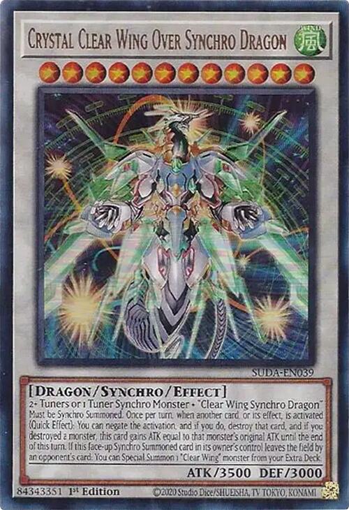 Crystal Clear Wing Over Synchro Dragon [SUDA-EN039] Ultra Rare