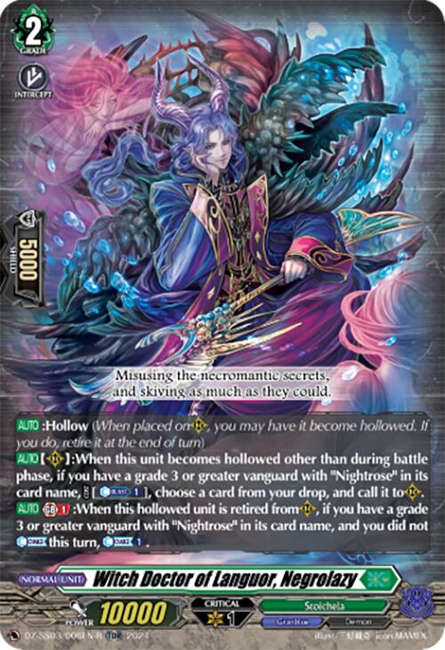 Witch Doctor of Languor, Negrolazy (TDR) (DZ-SS03/006EN-R) [DZ-SS03: Stride Deckset -Nightrose-]