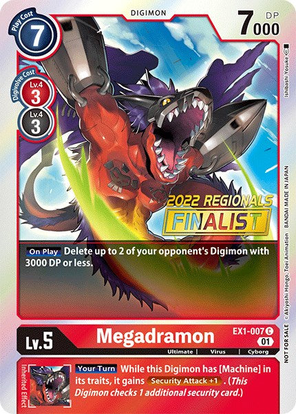 Megadramon [EX1-007] (2022 Championship Online Regional) (Online Finalist) [Classic Collection Promos]