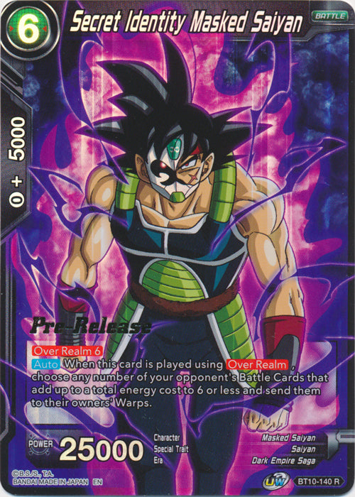 Secret Identity Masked Saiyan (BT10-140) [Rise of the Unison Warrior Prerelease Promos]