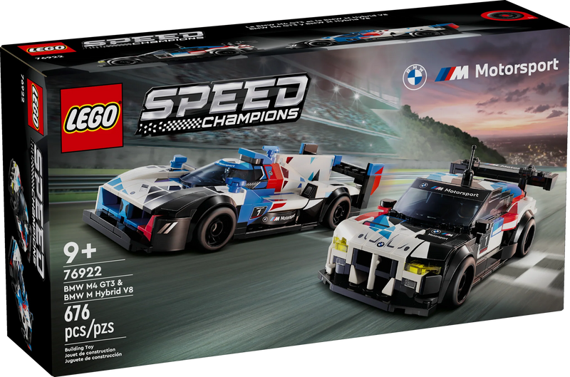 LEGO®  Speed Champions BMW M4 GT3 & BMW M Hybrid V8 Race Cars Set 76922