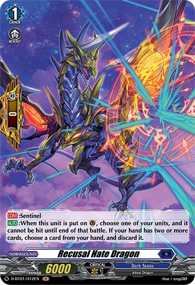 Recusal Hate Dragon (D-BT01/H12EN) [Genesis of the Five Greats]