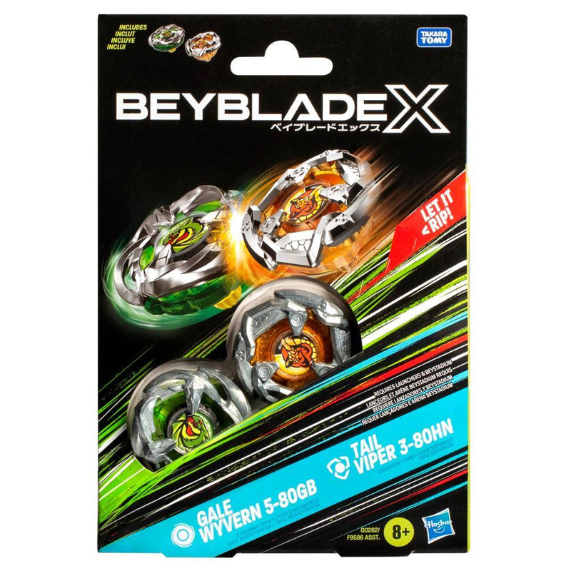 Beyblade X - Dual Pack - Gale Wyvern 5-80GB (Stamina Type) / Tail Viper 3-80HN (Defense Type)