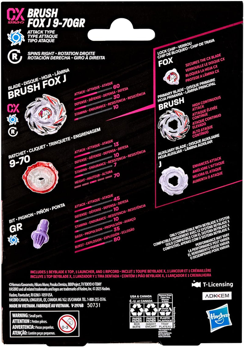 Beyblade X - Brush Fox J 9-70GR CX (Attack Type)