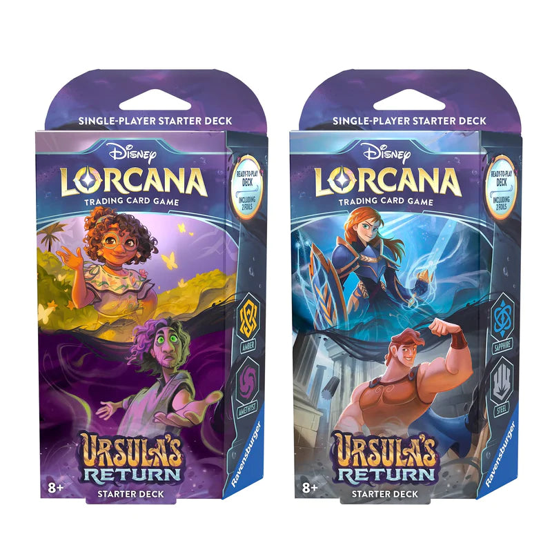 Disney Lorcana - Le retour d'Ursula - Deck de démarrage (Saphir et Acier et Améthyste et Ambre) 
