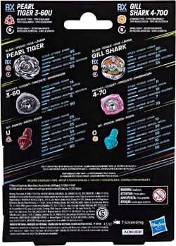 Beyblade X - Dual Pack - Pearl Tiger 3-60U BX (Balance Type) / Gill Shark 4-70O BX (Stamina Type)