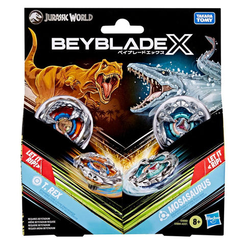 Beyblade X - Jurassic World Collab - T. Rex (Stamina Type) / Mosasaurus (Balance Type)