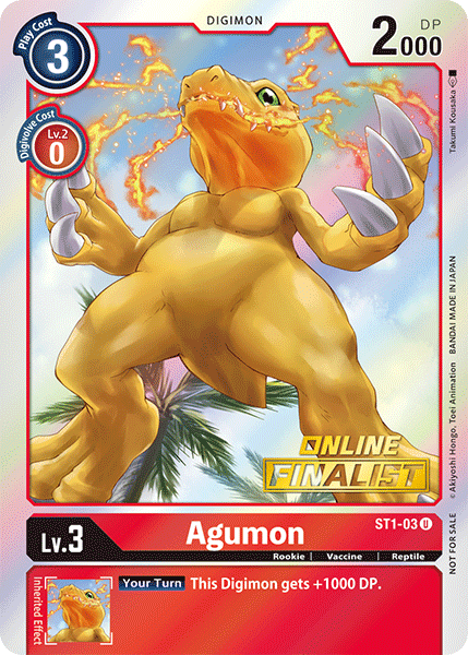 Agumon [ST1-03] (Online Finalist) [Starter Deck: Gaia Red Promos]