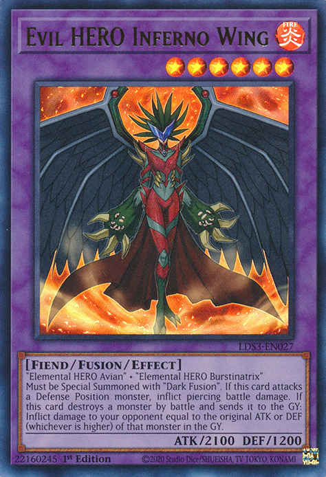 Evil HERO Inferno Wing [LDS3-EN027] Ultra Rare