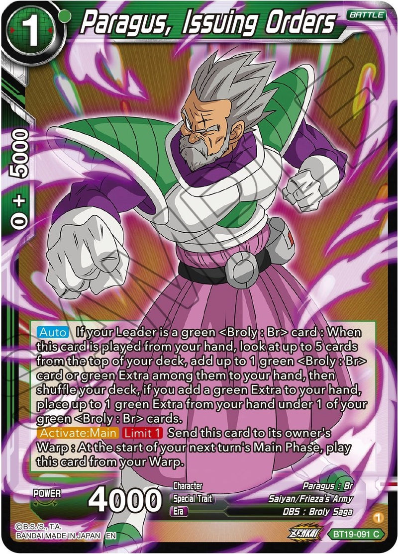 Paragus, Issuing Orders (BT19-091) [Fighter's Ambition]